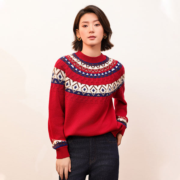 Heritage Collection Women's Jacquard Crew Neck Pullover