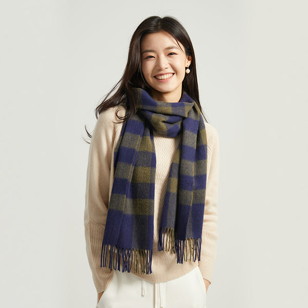 Serene Buffalo Check Scarf (Dusk/Olive)