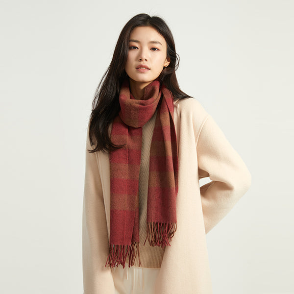 Serene Buffalo Check Scarf (Sienna/Rust)